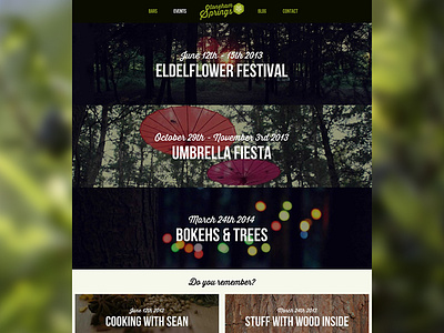 Event page bar branding design drink events interface ui web