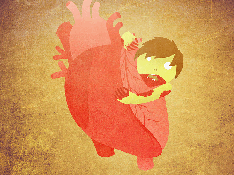 Valentine's Day illustration blood heart illustration love valentine zombie