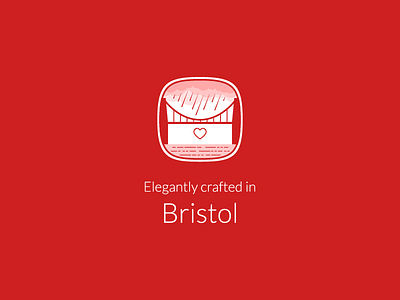 Elegantly Crafted In Bristol badge bridge bristol crafted england illustration location love minimal