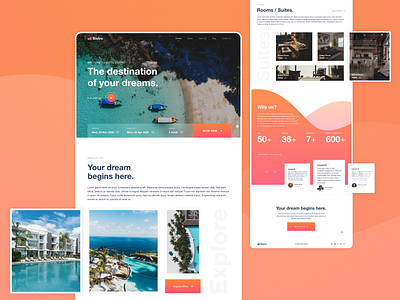 Hotel Landing Page brand design brand identity hotel booking hotel branding landing page ui design visual design website