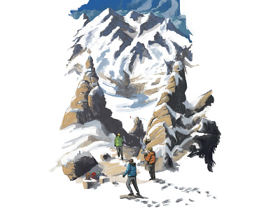 Theft in the moutains alpinism concept art environment illustration mountains painting photoshop