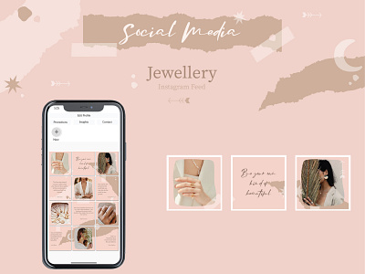 Jewellery Feed Design bloger blogger branding digital art digital marketing feed design illustrator instagram feed instagram puzzle layout design social media branding vector