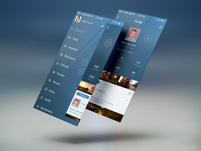 VK iOS7 redesign concept app flat gradient ios7 mobile