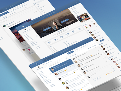 VK Desktop Redesign Concept feed flat profile redesign social ui vk web