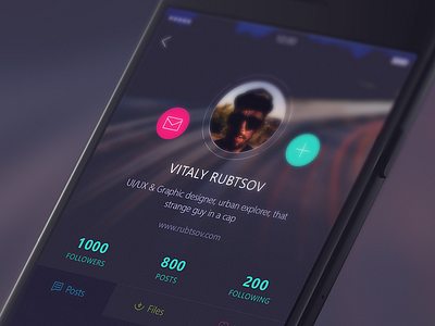 Kombini Profile WIP app blur dark ui ios ios 8 iphone 6 mobile social