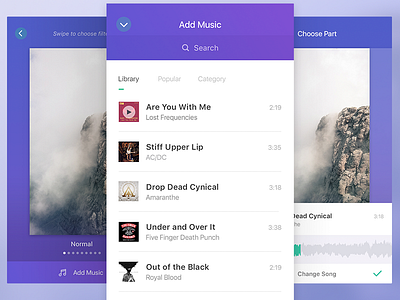 Add Music Flow android app flat ios mobile music ui ux video