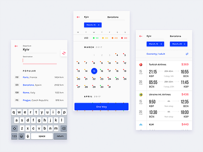 Flight Search Flow android app clean flight booking flight search interaction ios light mobile travel ui