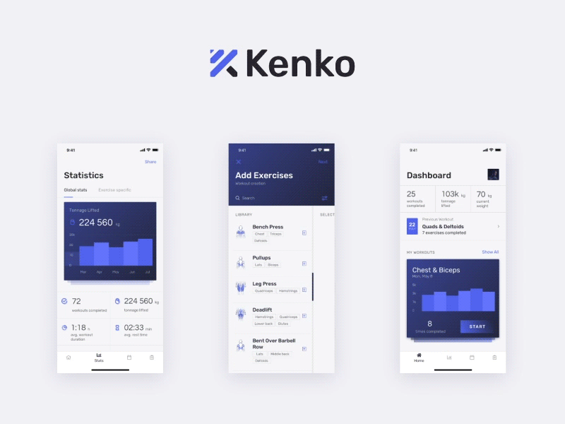 Kenko Workout Tracker App & UI Kit