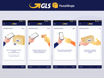 GLS Parcel Shops app Onboarding