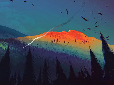 Unannounced Presence concept art conceptart forest illustration landscape mountain