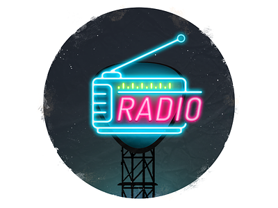 Radio 80s bar city glamour music neon night pink posh radio retro videogame