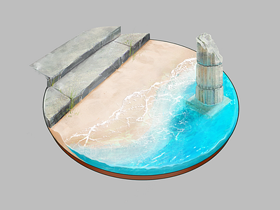 Diorama beach classic diorama environment greek sand water