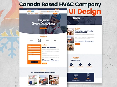 HVAC Company UI Design Concept branding design digitally atanu freelance web developer logo logo design ui ux web design web development wordpress