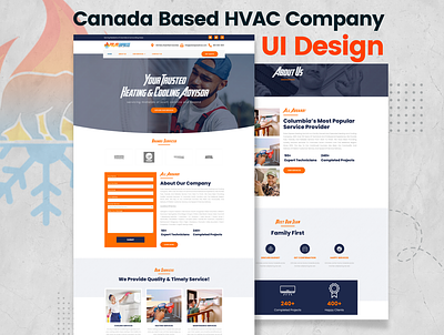HVAC Company UI Design Concept branding design digitally atanu freelance web developer logo logo design ui ux web design web development wordpress