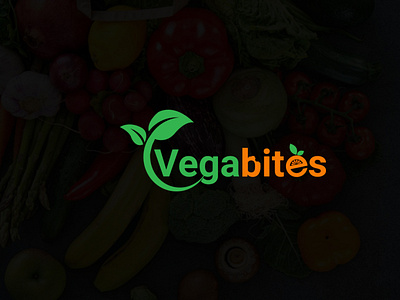 Vegabites bites branding design flat illustration leaf logo logo logo design logodesign minimal natural natural logo orange logo organic organics vector vegabites vegan vegan food vegas