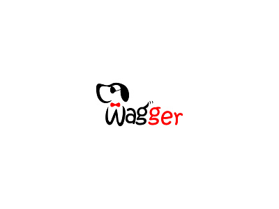 wagger branding cute dog design dog dog head dog logo flat illustration logo logo design logodesign minimal pet pet logo tail design typography unique dog vector wag wagger