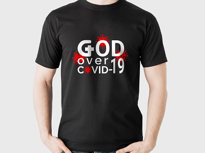 God over covid 19 brand branding business covid covid19 design flat illustration logo logo design logodesign minimal t shirt t shirt design typography vector