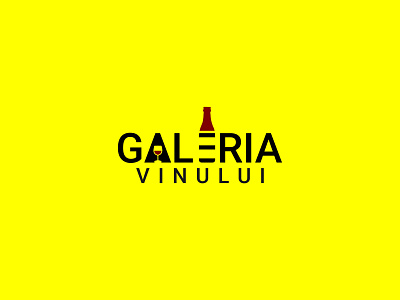 Galeria Vinului branding design flat illustration logo logo design logodesign minimal typography vector wine wine bottle wine glass