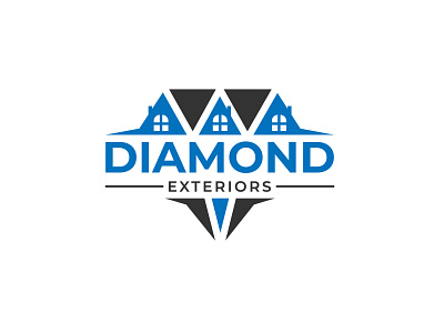 Diamond Exteriors branding design flat illustration logo logo design logodesign minimal typography vector