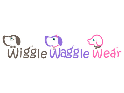 Wiggle waggle wear branding design dog flat illustration logo logo design logodesign minimal pets pets logo typography vector wiggle waggle wear wiggle waggle wear