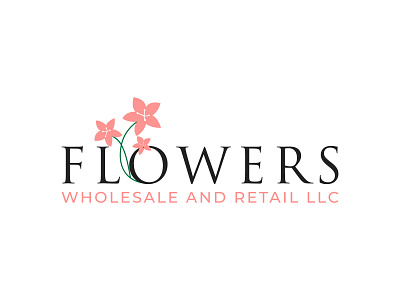 FLOWERS WHOLESALE brand branding design flat illustration logo logo design logodesign minimal typography vector