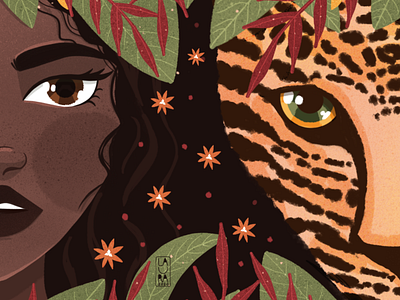 Unite digitalart dribbble dribbbleshot illustration illustrator jungle jungleart leopard
