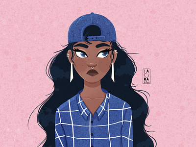 Blair cap digitalart dribbble dribbbleshot girl girlportrait illustration illustrator jeans