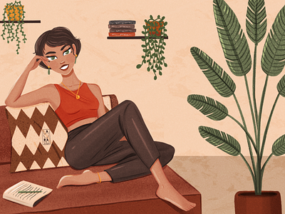 Chillin’ at home chilling digitalart dribbble dribbbleshot girl girlportrait illustration illustrator stayathome stayhome