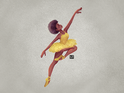 Ballerina afro ballerina ballet blackgirl digitalart dribbble dribbbleshot girlportrait illustration