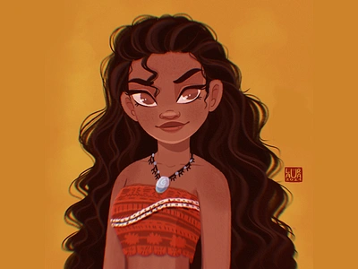 Moana digitalart dribbble dribbble best shot dribbbleshot girl girlportrait illustration illustrator moana