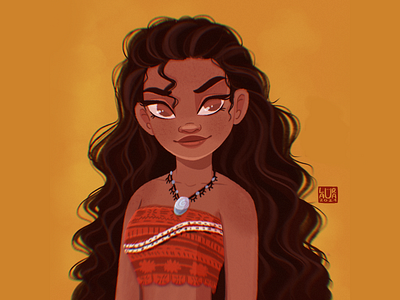 Moana digitalart dribbble dribbble best shot dribbbleshot girl girlportrait illustration illustrator moana