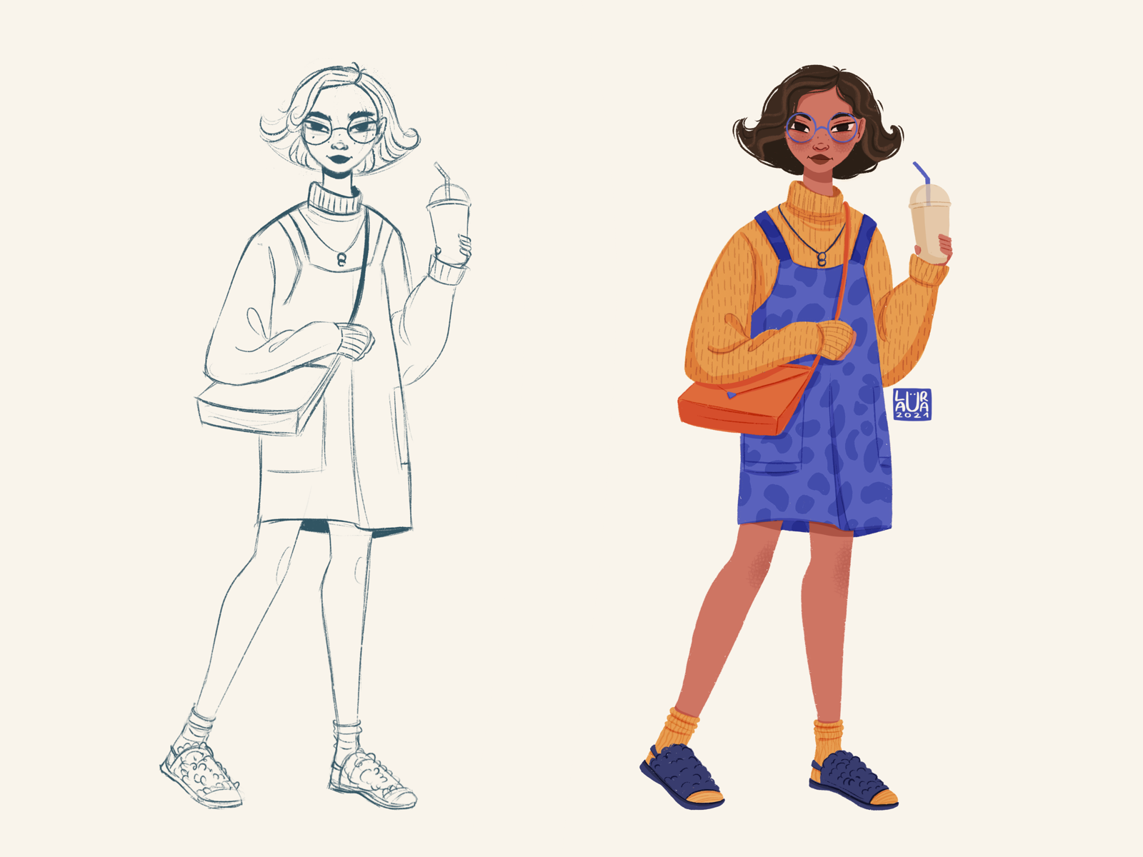 Character study by Laura Dumitriu on Dribbble