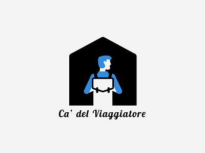 Logo Ca' del Viaggiatore blue design house logo traveller vector viaggiatore