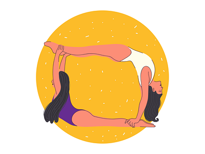 AcroYoga II acroyoga illustration vectorart yellow yoga yogagirls