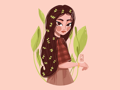 Plant Girl girl girldrawing illustrationart illustrator longhair plants