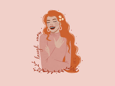 Laugh more daisy dribbbleshot girl girlillustration girlportrait illustration redhair