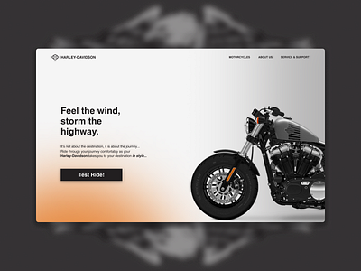 Landing page idea for Harley-Davidson. branding graphic design harley davidson product ui ux vector web design