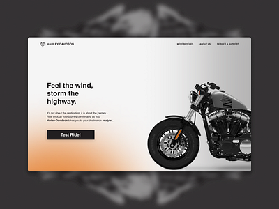 Landing page idea for Harley-Davidson.