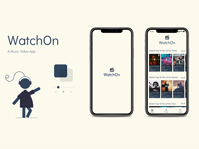 WatchOn app branding icon illustration logo ux