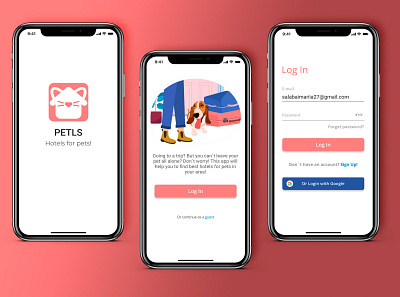 PETLS. Hotels for pets. Application. app design flat illustration hotel illustration mobile mobile app pet