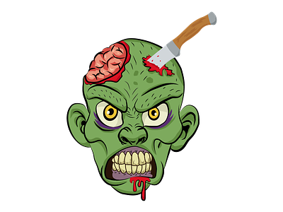 Oozer Halloween Vector blood brain brand branding character comic dead death halloween horror illustration skull creepy illustrative zombie monster
