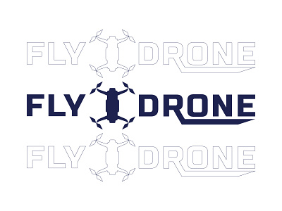 FLY DRONE design logo minimal typography