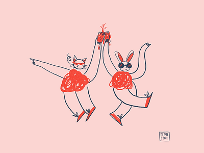 Dancing friends