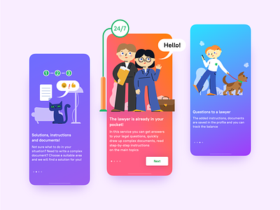Lawyer in Your Pocket android card character design flat illustration ios lawyer list mobile ui ux
