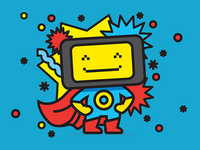 Mobile Apps Superhero app character illustration mobile omsk sticker superhero