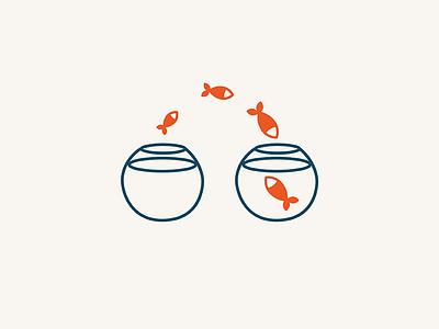 Data migration aquarium data migration fish flat icon illustration outline palette