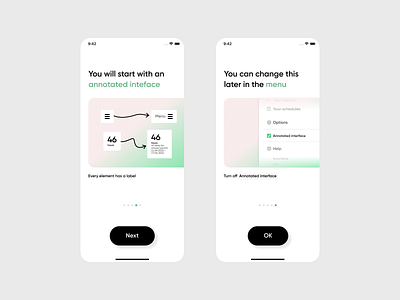Annotated interface (onboarding) accessibility annotated interface ideas product