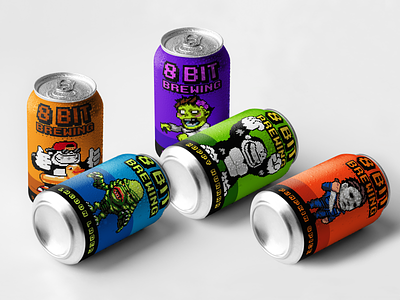 8 Bit Brewing Beer Designs 8bit beer branding brewing design illustration illustrator labeldesign pixel art startup vector