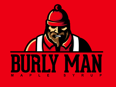 Burly Man Maple Syrup brand branding design drawing illustration illustrator logo vector