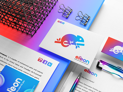 Eleon Branding No. 2 brand development branding chameleon clean concept corporate corporate design design graphic design identity illustration illustrator minimal paint professional simplicity startup vector